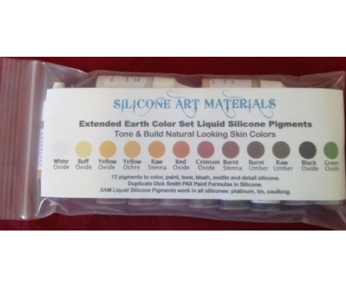 SAM - Silicone Art Materials:  Extended Earth Colours - 12 Colours